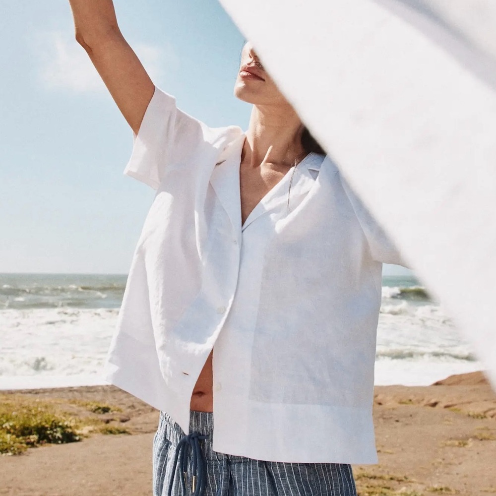 ⚡️Quince 100% European Linen Short-Sleeve Shirt size Small